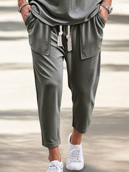 Two-Piece Top and Trouser Set Faux