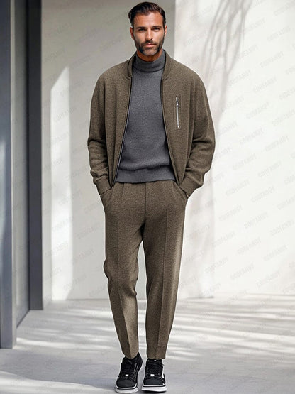Minimalist Zip-Up Jacket Set