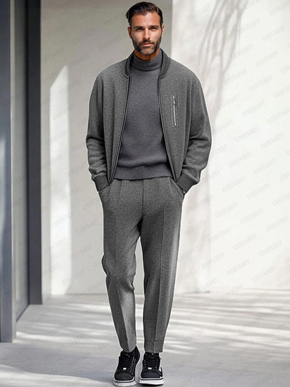 Minimalist Zip-Up Jacket Set
