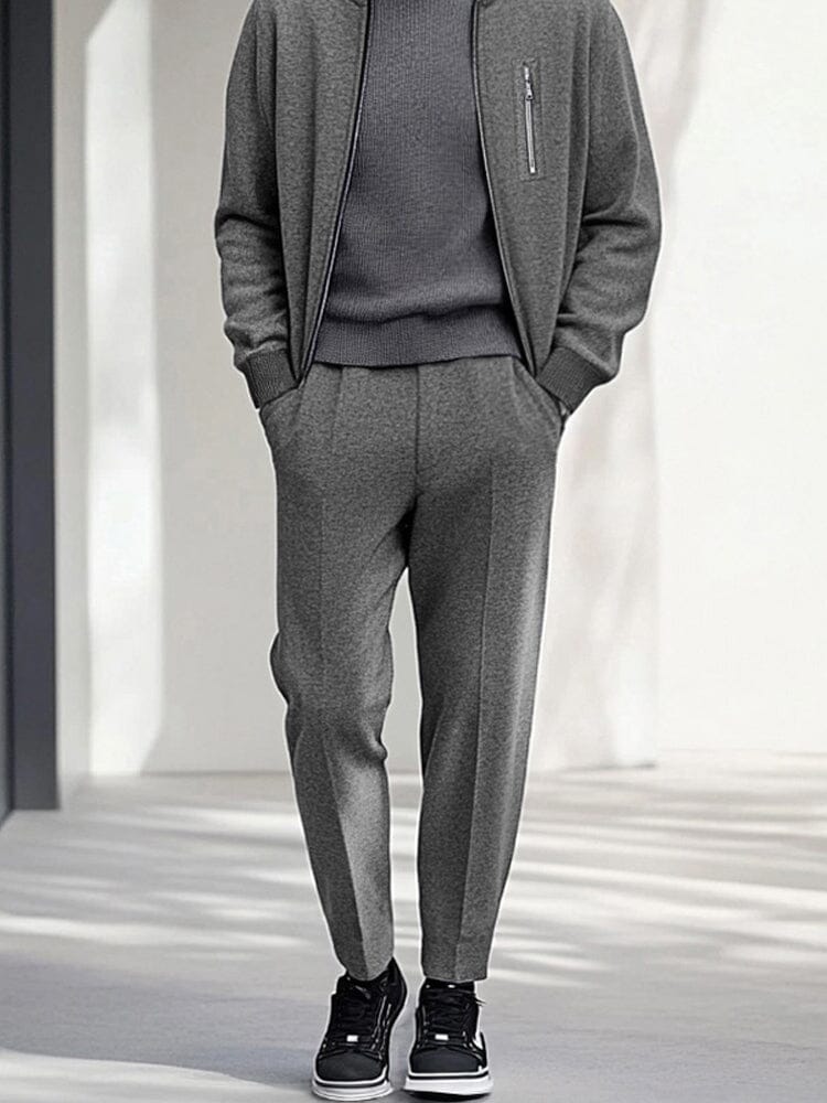 Minimalist Zip-Up Jacket Set