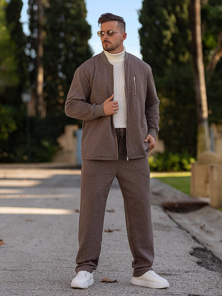 Minimalist Zip-Up Jacket Set