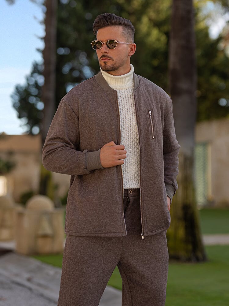 Minimalist Zip-Up Jacket Set