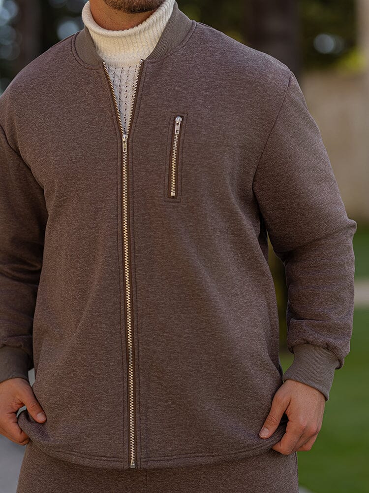Minimalist Zip-Up Jacket Set