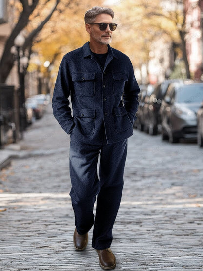 Jacket and Trouser Set with Utility Pockets