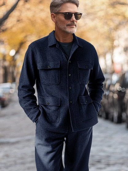 Jacket and Trouser Set with Utility Pockets