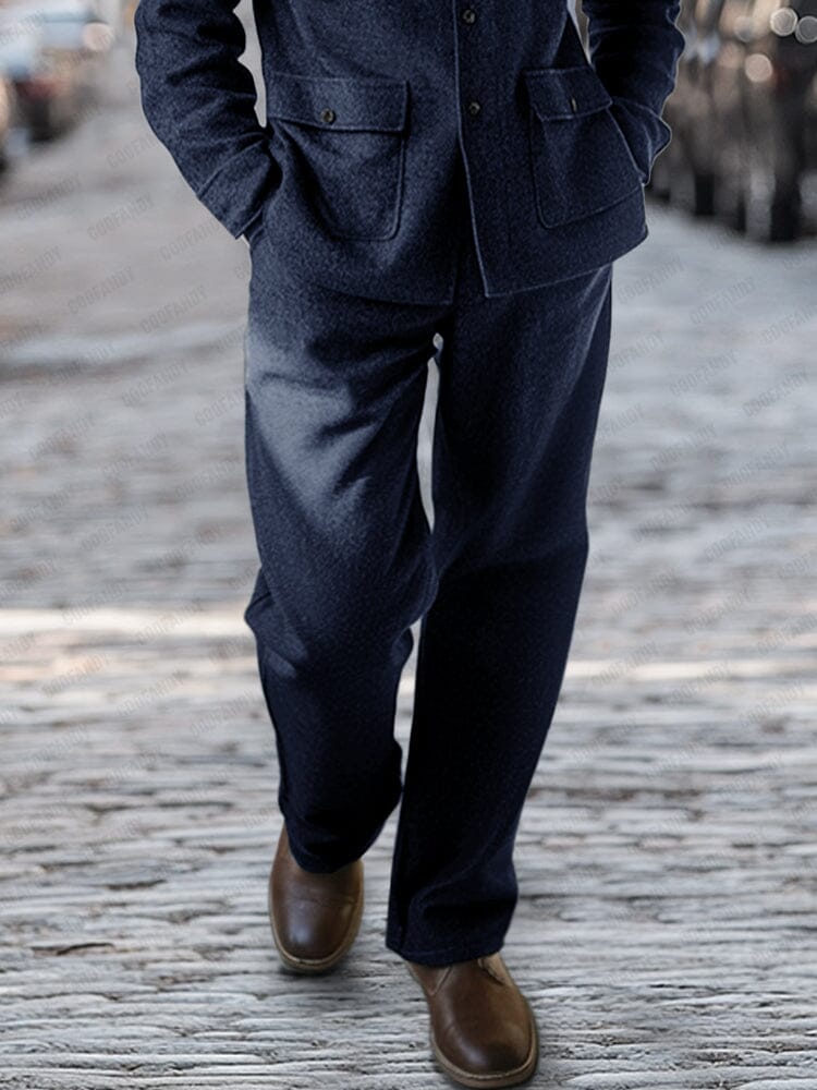 Jacket and Trouser Set with Utility Pockets