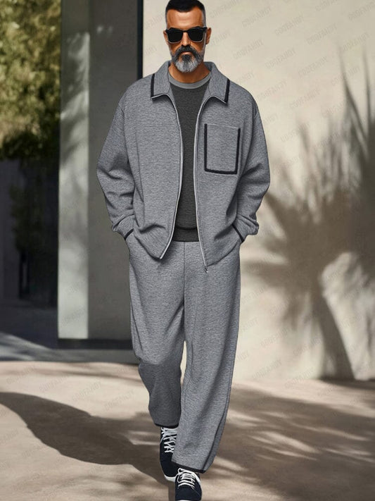 Soft Leisure Jacket and Trouser Set