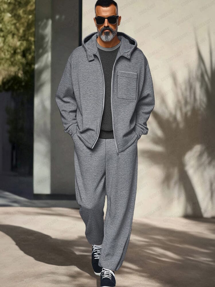 Hooded Jacket and Athleisure Trouser Set