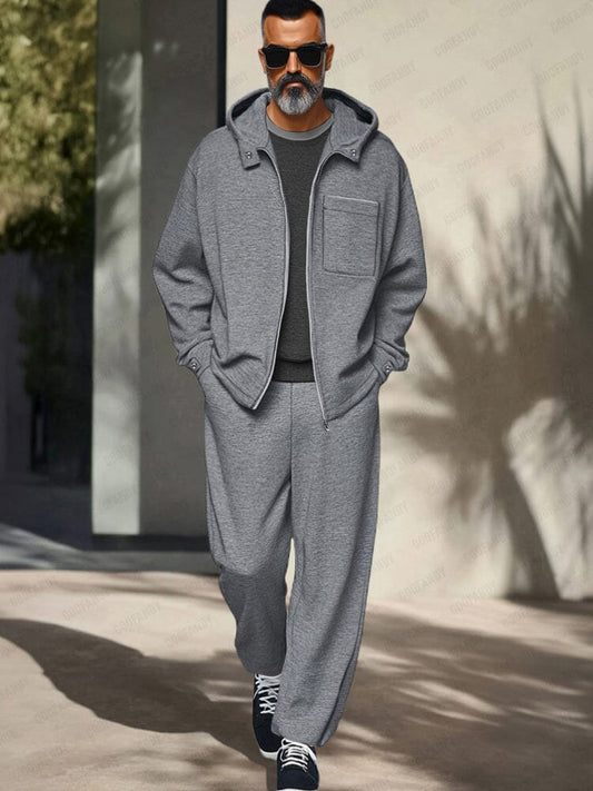Hooded Jacket and Athleisure Trouser Set