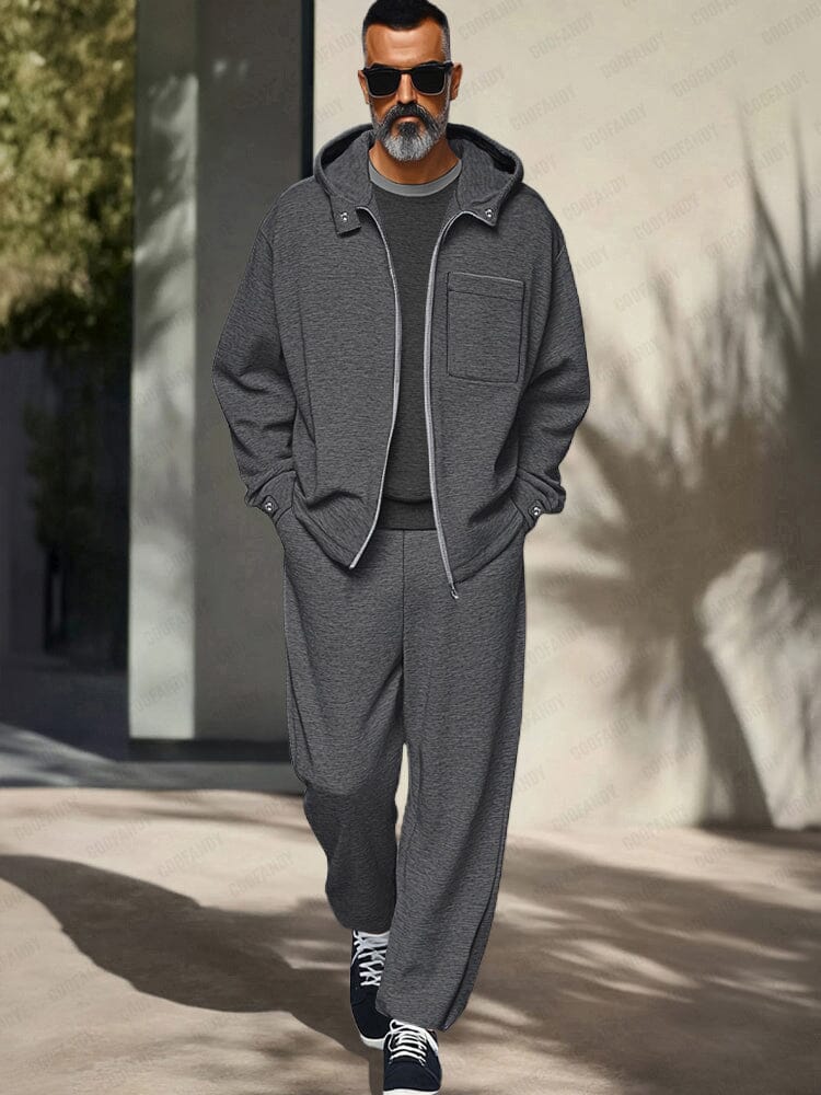 Hooded Jacket and Athleisure Trouser Set