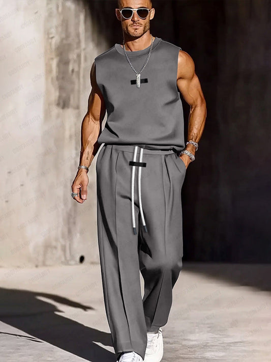 Modern Leisure Tank Top and Trouser Set