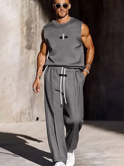 Modern Leisure Tank Top and Trouser Set