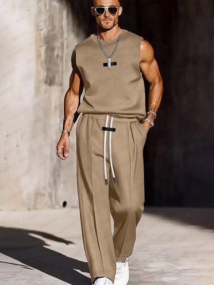 Modern Leisure Tank Top and Trouser Set