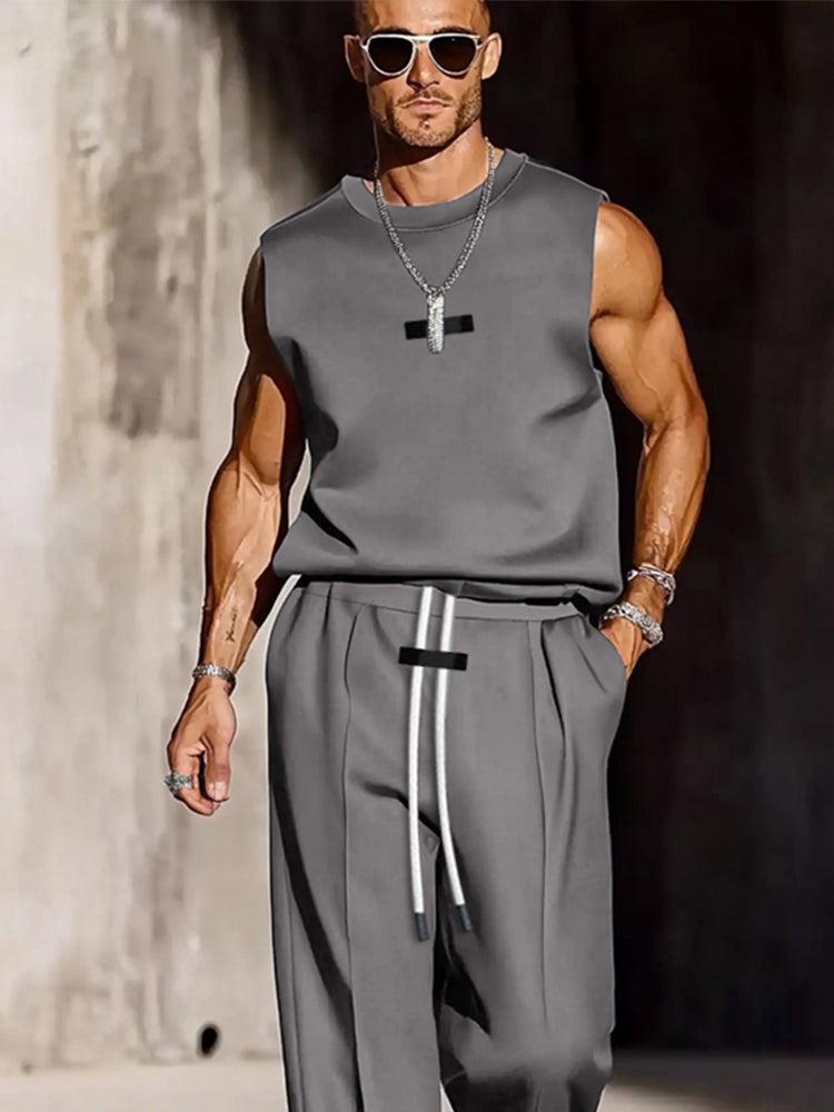 Modern Leisure Tank Top and Trouser Set