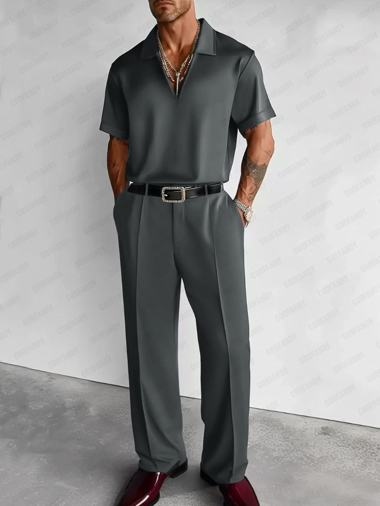 Casual Professional Shirt and Trouser Set