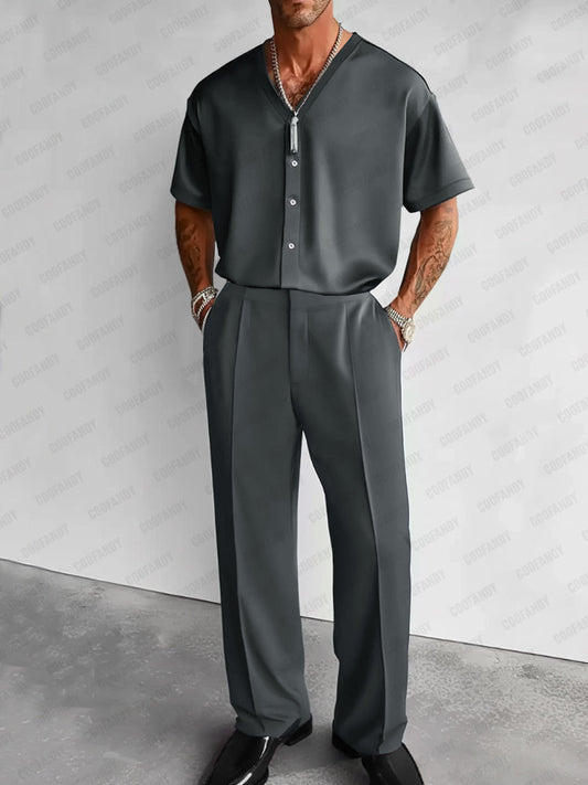 Casual Modern Shirt and Trouser Set