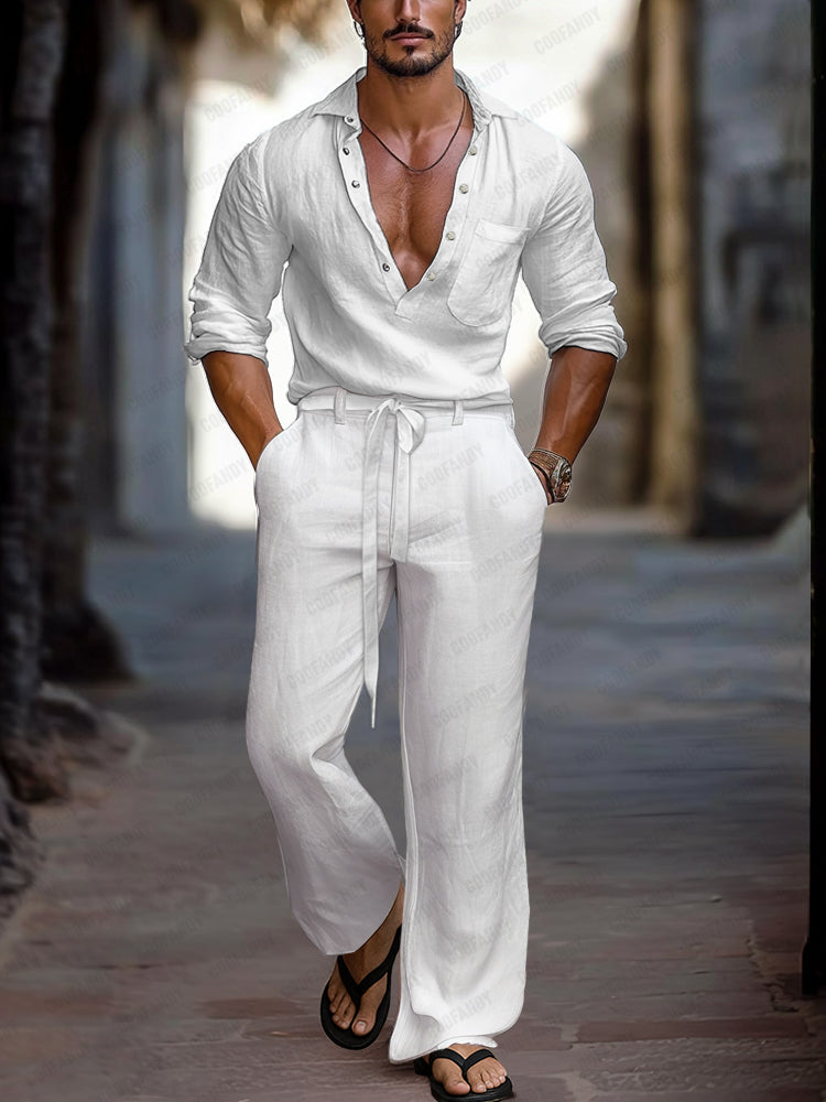 Minimalist 100% Cotton Shirt and Trouser Set
