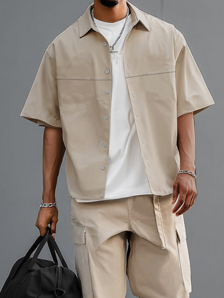 100% Cotton Cargo Style Shirt Set