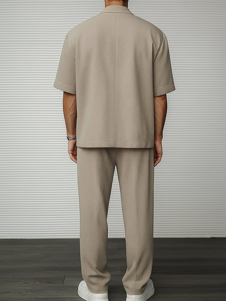 Modern Casual Slim Blazer Trouser Set