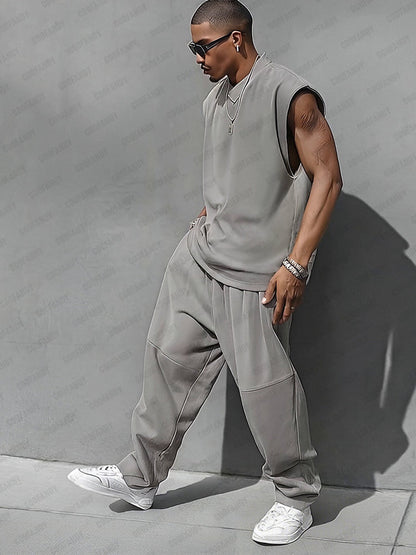 Casual style tank top and balloon trousers