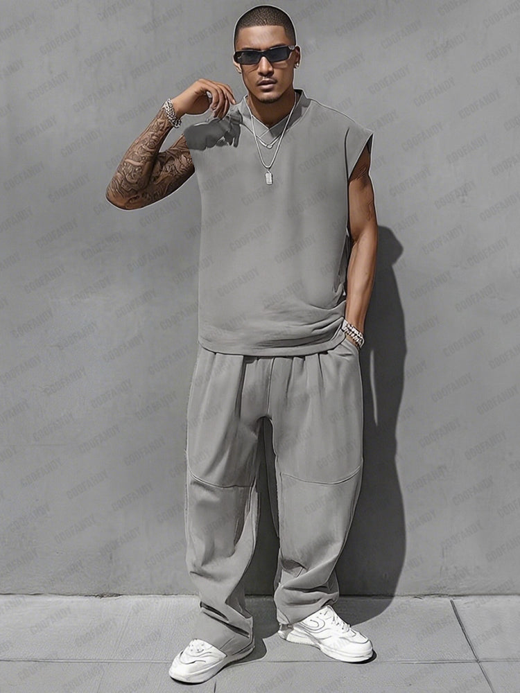Casual style tank top and balloon trousers