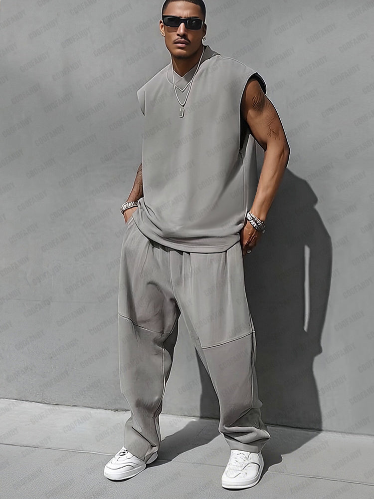 Casual style tank top and balloon trousers