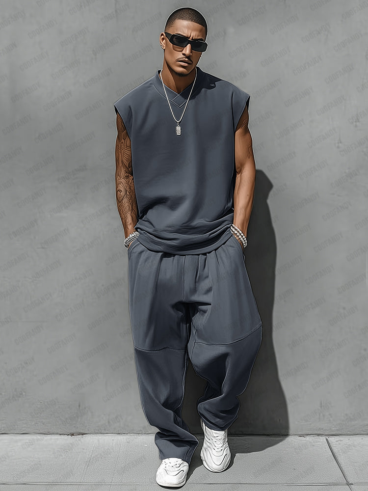 Casual style tank top and balloon trousers