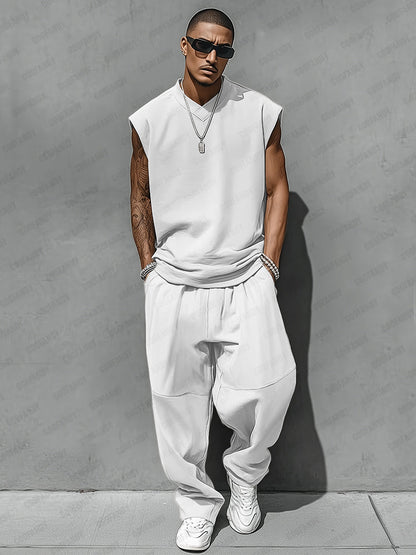 Casual style tank top and balloon trousers