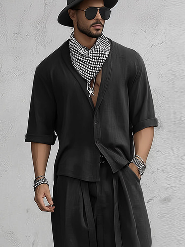 Loose Fit Comfort Shirt and Harem Trousers Set