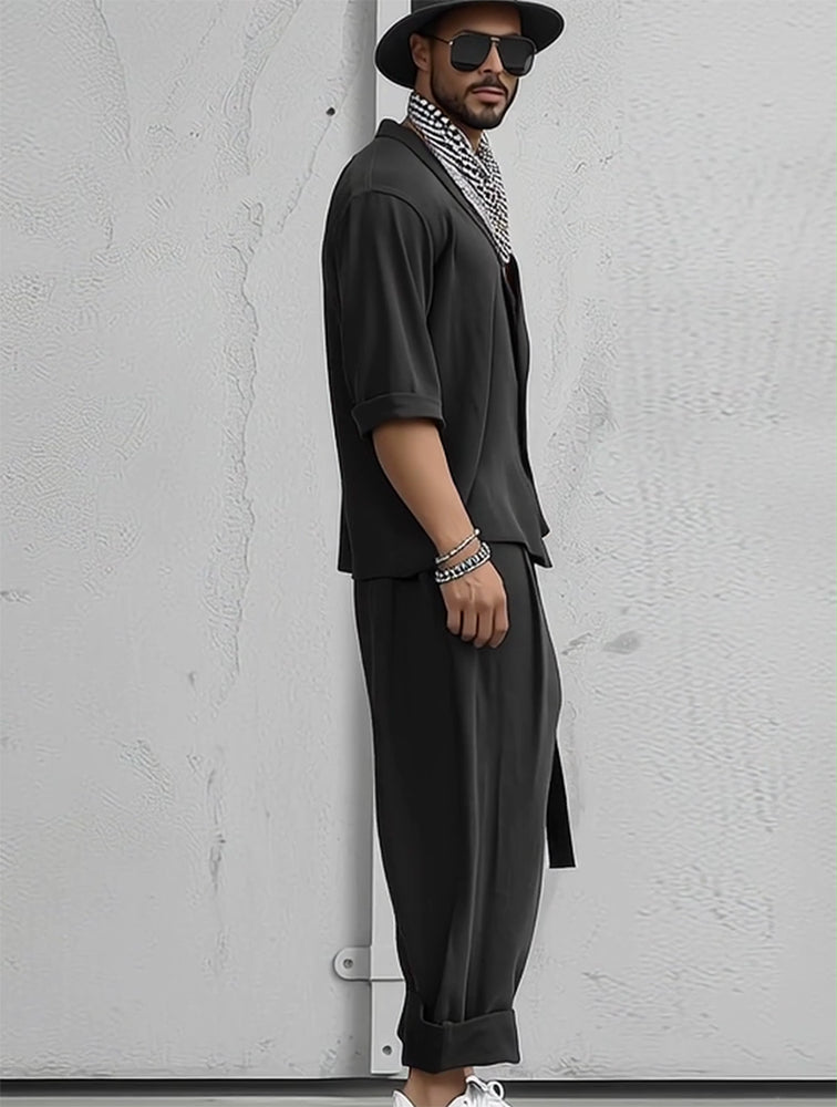 Loose Fit Comfort Shirt and Harem Trousers Set