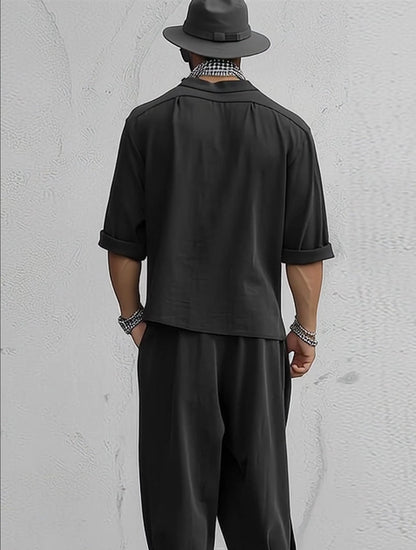 Loose Fit Comfort Shirt and Harem Trousers Set
