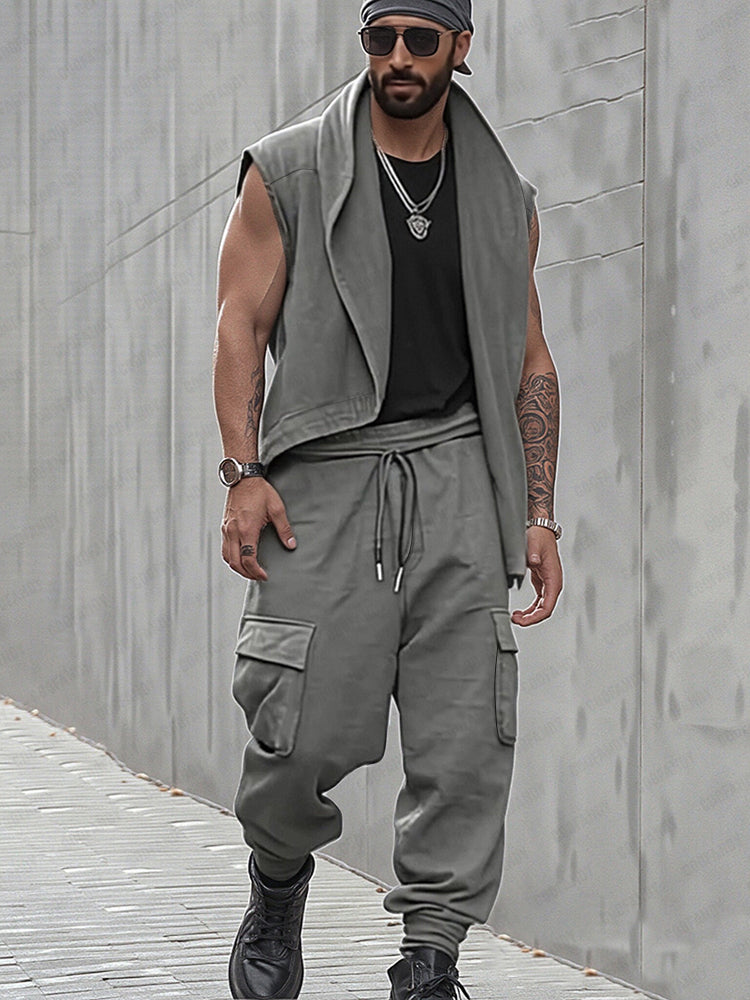 Unique Open Asymmetrical Trouser and Waistcoat Set