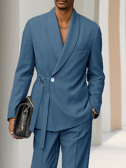 Slim Fit Suit Set with Padded Shoulders Urban Trend