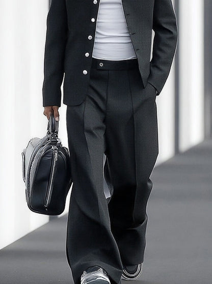 Slim Fit Wide Leg Suit Set