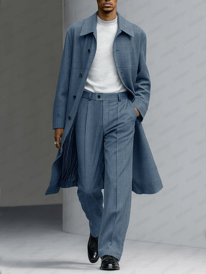 Luxury discreet trench coat and trousers set