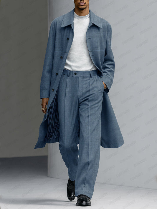Luxury discreet trench coat and trousers set