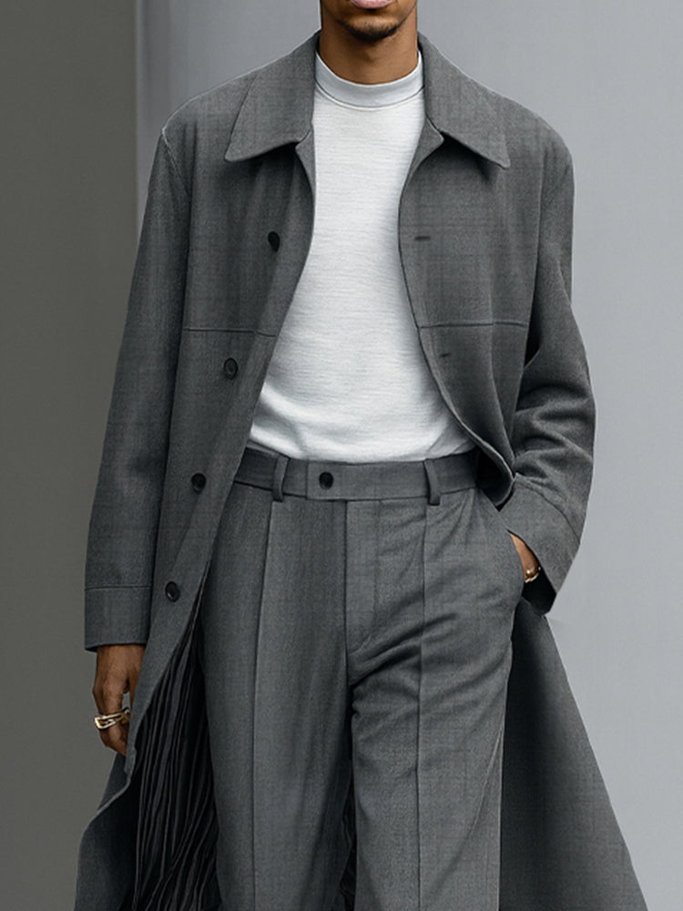 Luxury discreet trench coat and trousers set