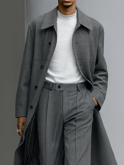 Luxury discreet trench coat and trousers set