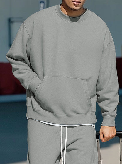 Versatile Casual Trousers and Sweatshirt Set