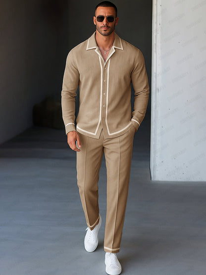 Contrast Trim Shirt and Trouser Set