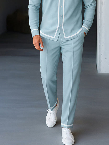 Contrast Trim Shirt and Trouser Set