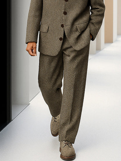 Vintage herringbone tweed suit set