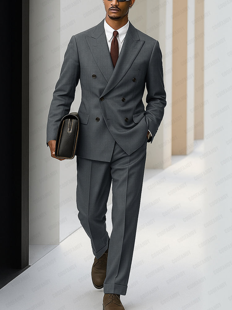 Elegant Double Breasted Suit Set for Men