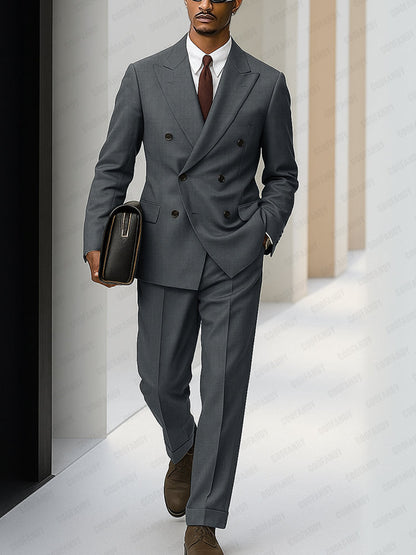 Elegant Double Breasted Suit Set for Men