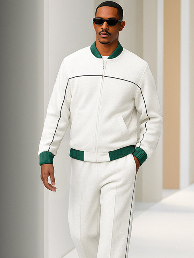 Two-Tone Sports Jacket and Trousers Set