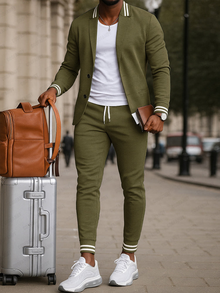 Sport-Inspired Blazer Trouser Set
