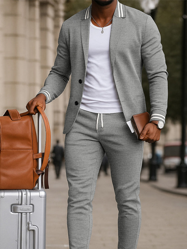 Sport-Inspired Blazer Trouser Set