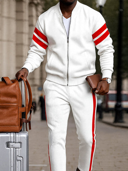 Casual Sporty Striped 2-Piece Set