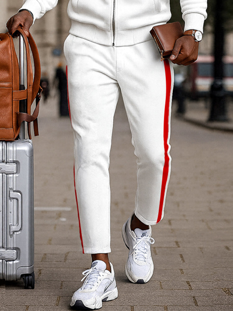 Casual Sporty Striped 2-Piece Set