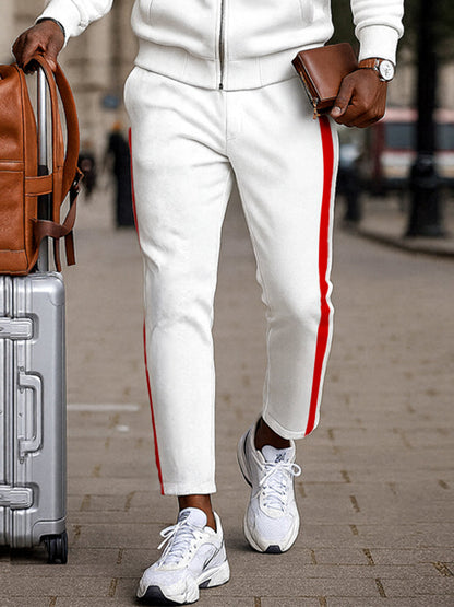 Casual Sporty Striped 2-Piece Set